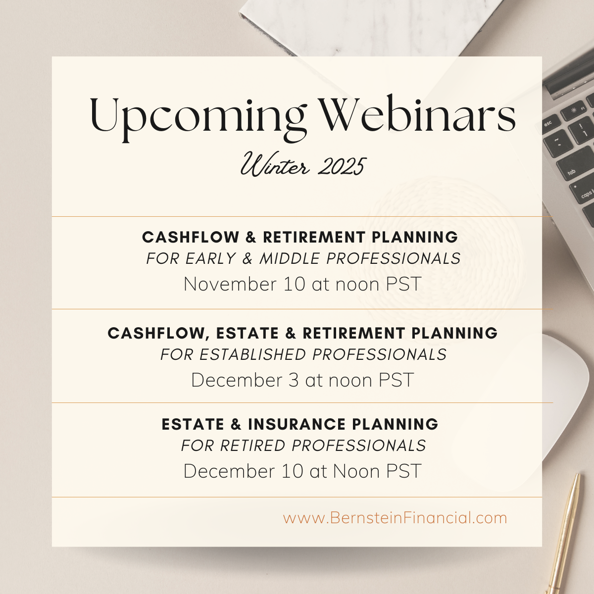 Winter 2025 webinars
